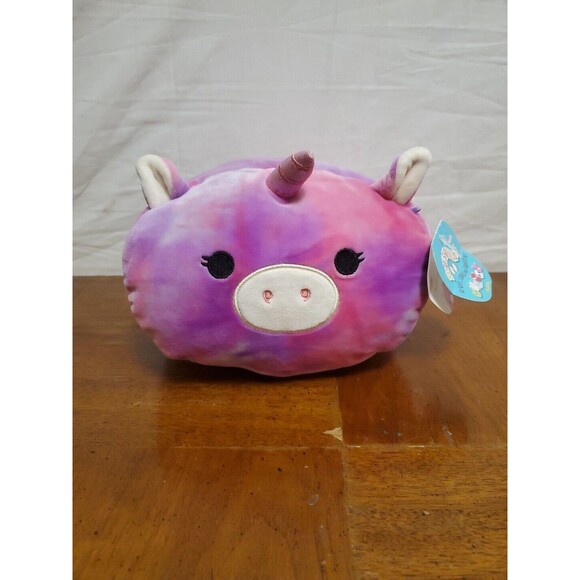 Squishmallow “LOLA'" Stackable‎ Pig Stuffed Animal Pink Tie Dye Unicorn 8” NWT - Picture 1 of 7